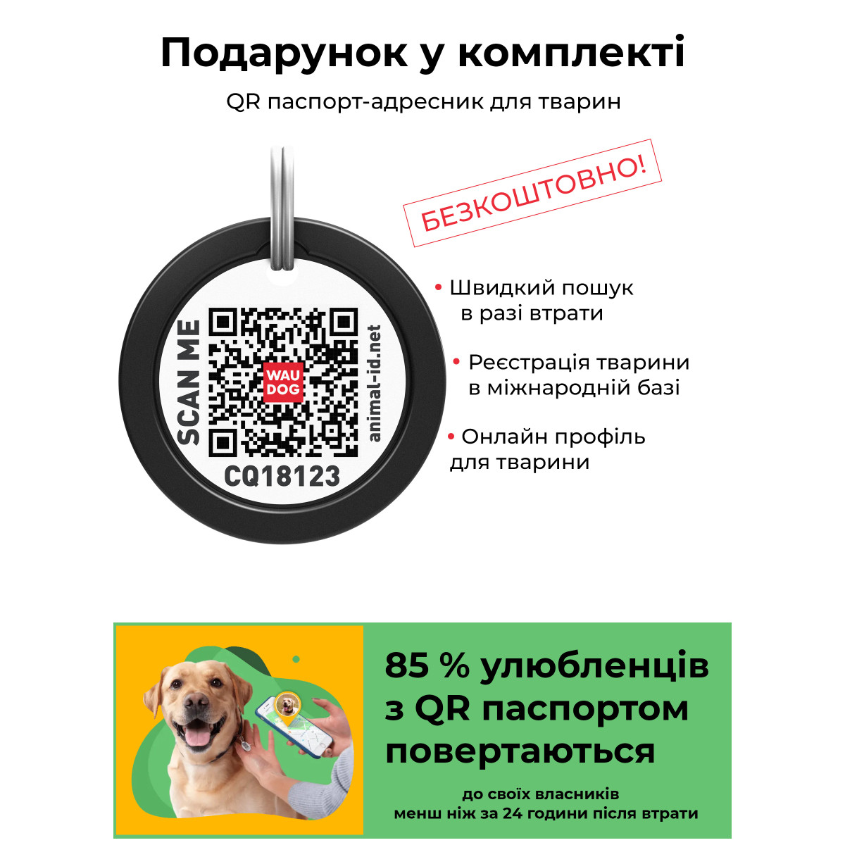Нашийник для собак нейлоновий WAUDOG Nylon з QR паспортом, металевий фастекс, малюнок "Рік та Морті 2"