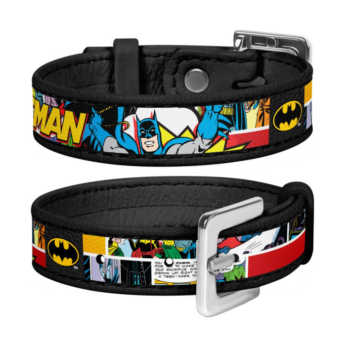 Bracelet WAUDOG with pattern "Batman 1", genuine leather (width 15 mm, length 17-23 cm) 