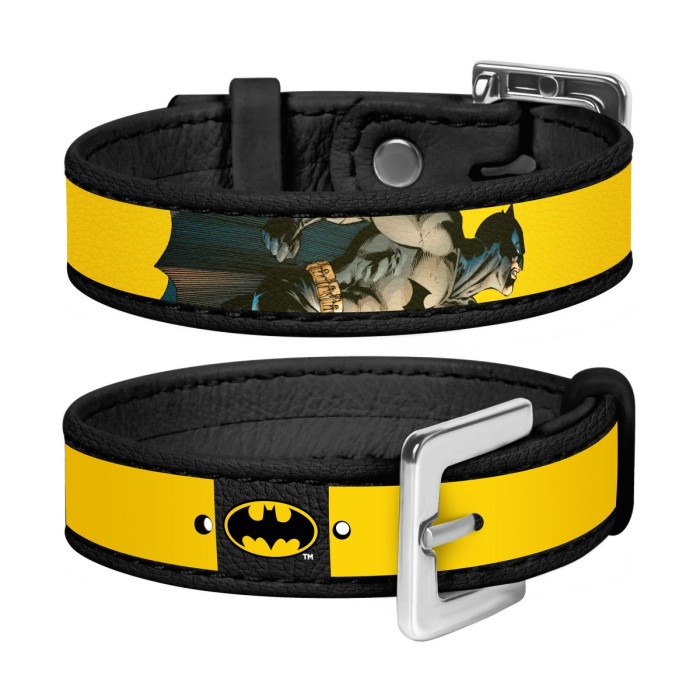 Bracelet WAUDOG with pattern "Batman 2", genuine leather (width 15 mm, length 17-23 cm) 