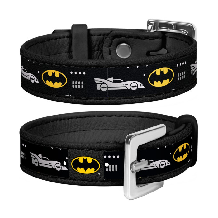 Bracelet WAUDOG with pattern "Batman 3", genuine leather (width 15 mm, length 17-23 cm) 