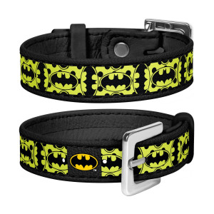 Bracelet WAUDOG with pattern "Batman 4", genuine leather (width 15 mm, length 17-23 cm) 