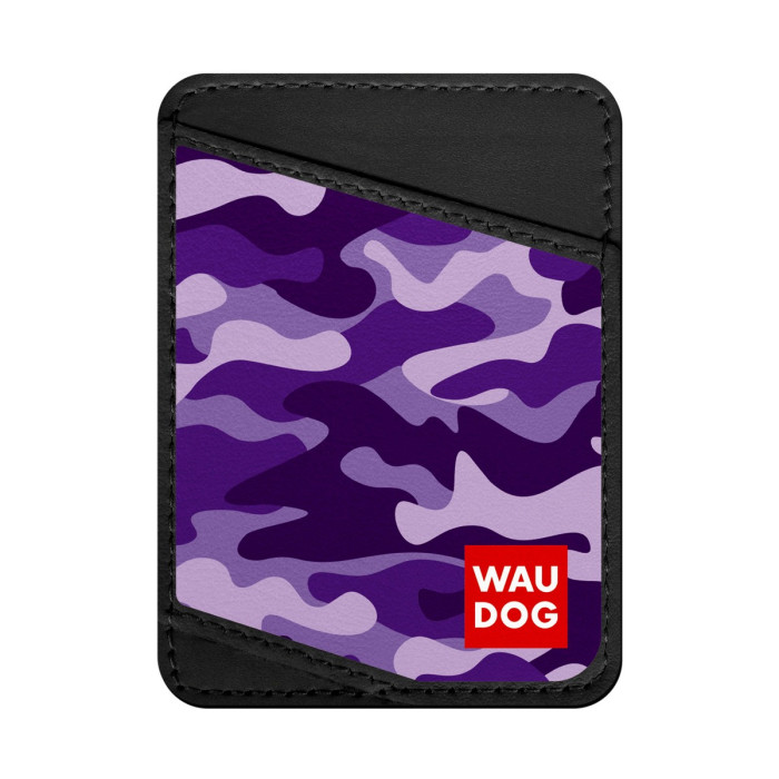 Business card holder WAUDOG, pattern "Purple camo" 