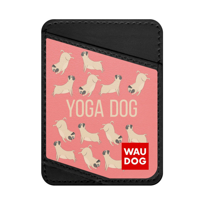 Business card holder WAUDOG, pattern "Yoga dog" 