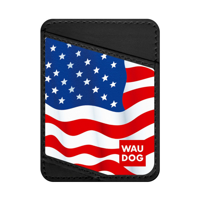 Business card holder WAUDOG, pattern "Stars and stripes"  