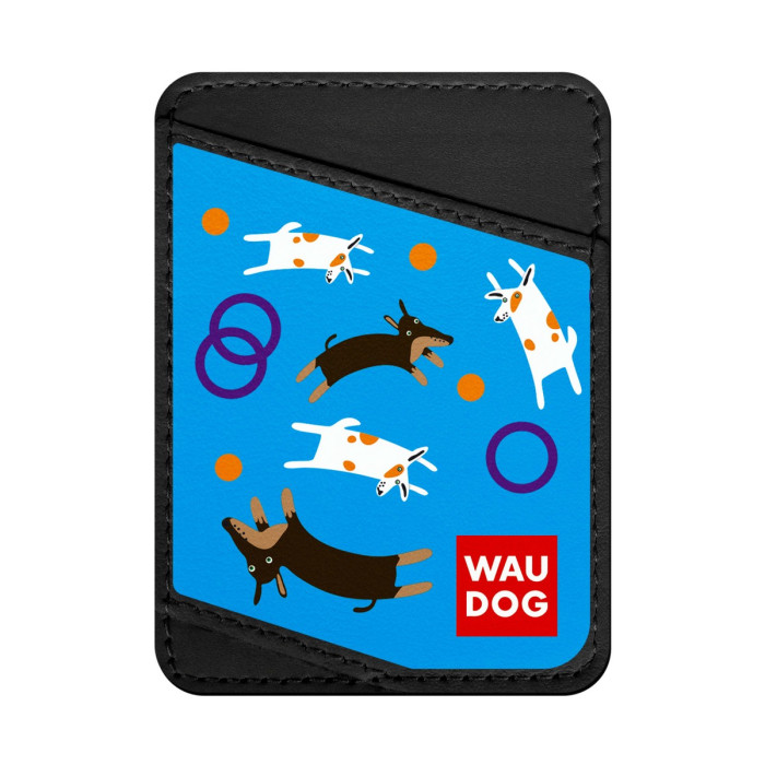 Business card holder WAUDOG, pattern "Playful dogs" 