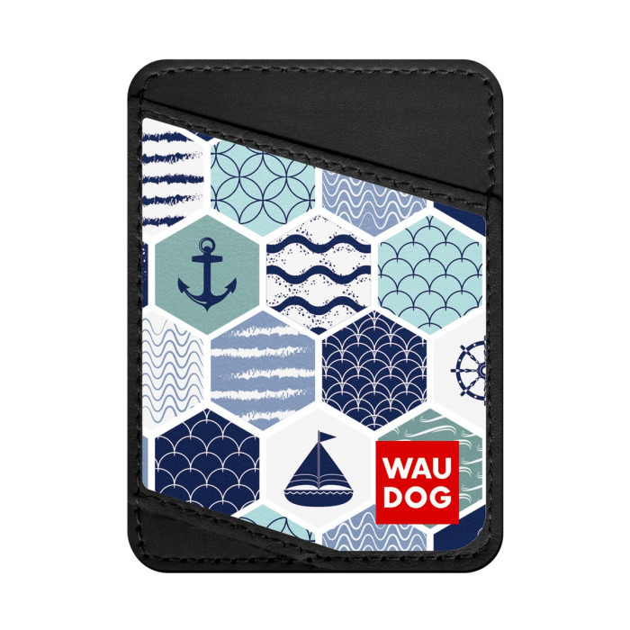 Business card holder WAUDOG, pattern "Nautical" 