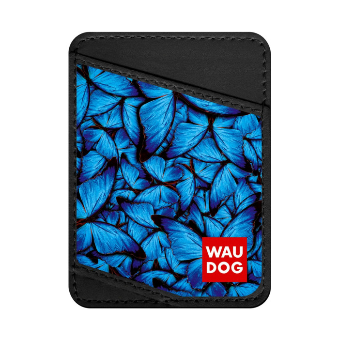 Business card holder WAUDOG, pattern "Blue butterflies" 