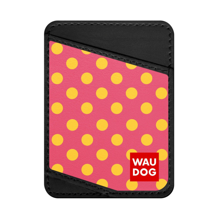 Business card holder WAUDOG, pattern "Pink polka"  