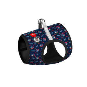 WAUDOG Clothes soft dog harness with QR-passport, "Batman blue red" design