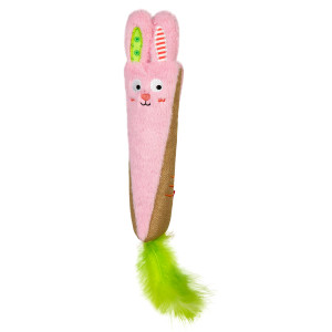 Іграшка для котів Кролик рожевий з шарудінням GiGwi ROOKIE HUNTER, текстиль, папір, 38 см