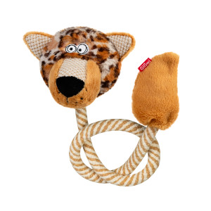 Іграшка для собак Леопард з пищалкою та мотузкою GiGwi ECO FRIENDZ, перероблений текстиль, L, 76 см