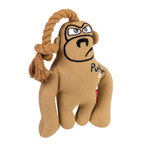 Іграшка для собак Мавпа з пискавкою GiGwi Puffer zoo, текстиль, мотузка, 31 см