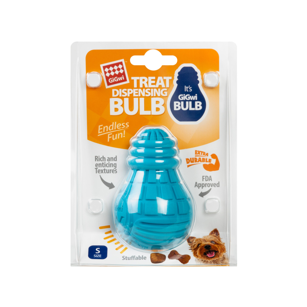 Іграшка для собак Лампочка гумова GiGwi Bulb Rubber, гума, S, блакитна