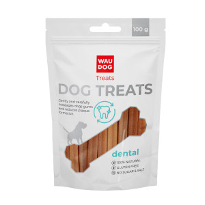 Ласощі для собак WAUDOG Treats "Стоматологічна паличка зі смаком тріски", 100 г