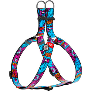 WAUDOG Nylon dog harness with QR-passport, QR tag, pattern 