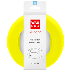 Миска-непроливайка WAUDOG Silicone, желтая, 1000 мл