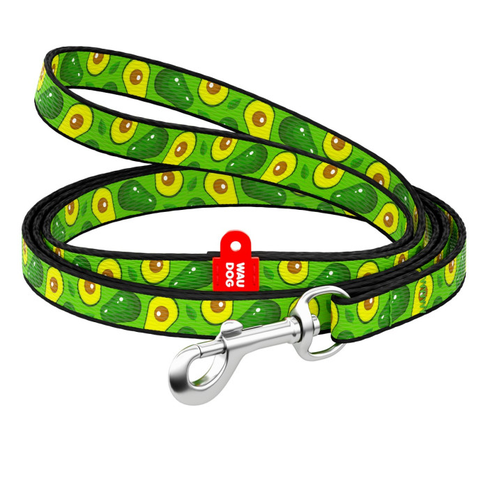 WAUDOG Nylon dog leash, pattern "Avocado" for small dogs