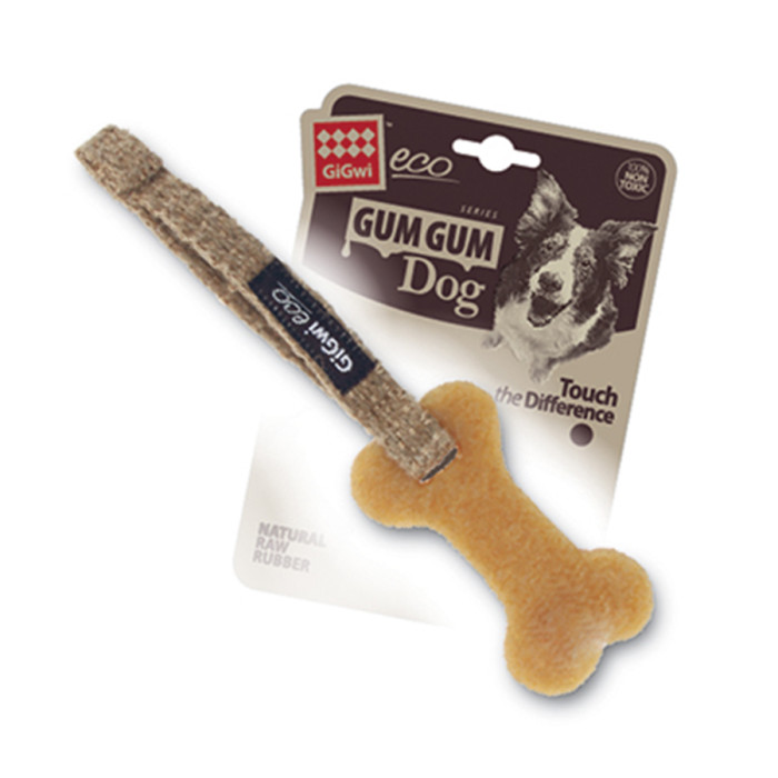 Іграшка для собак Маленька кістка GiGwi Gum gum каучук, пенька, 9 см