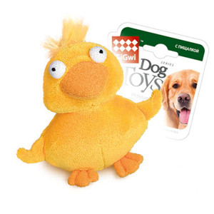Іграшка для собак Качка з пискавкою GiGwi Plush, плюш, штучна / тканина, МТХ, 11 см