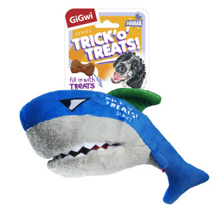 Игрушка для собак Акула для лакомств с пищалкой GiGwi Basic, текстиль, 30 см