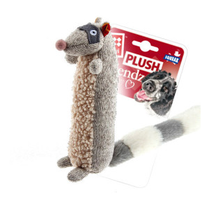 Іграшка для собак Єнот з пискавкою GiGwi Plush, текстиль, 17 см