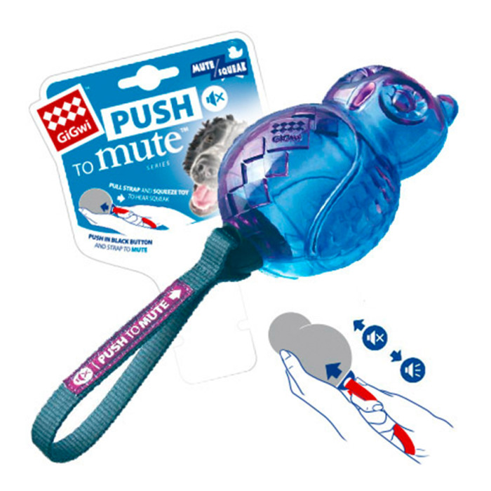 Игрушка для собак Сова с отключаемой пищалкой GiGwi Push to mute, TPR Резина, нейлон, 14 см