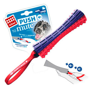 Іграшка для собак Палка з відключаємою пискавкою GiGwi Push to mute, TPR Гума, нейлон, 17 см