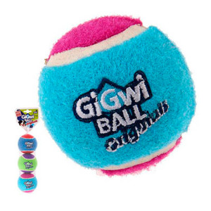 Игрушка для собак Три мяча с пищалкой GiGwi Ball, тенисная резина, 8 см