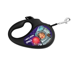 Поводок-рулетка для собак WAUDOG R-leash, рисунок "Больше космоса"
