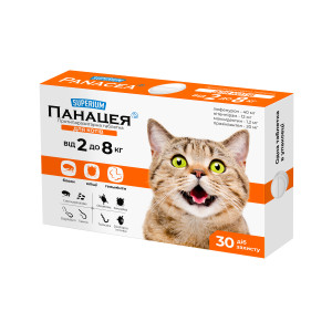 SUPERIUM Panacea противопаразитарные таблетки для кошек от 2 до 8 кг